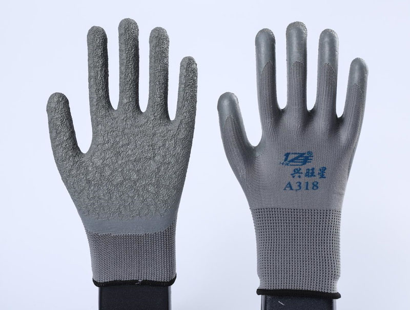 涤纶皱纹手套 灰纱灰胶 A318(图1)